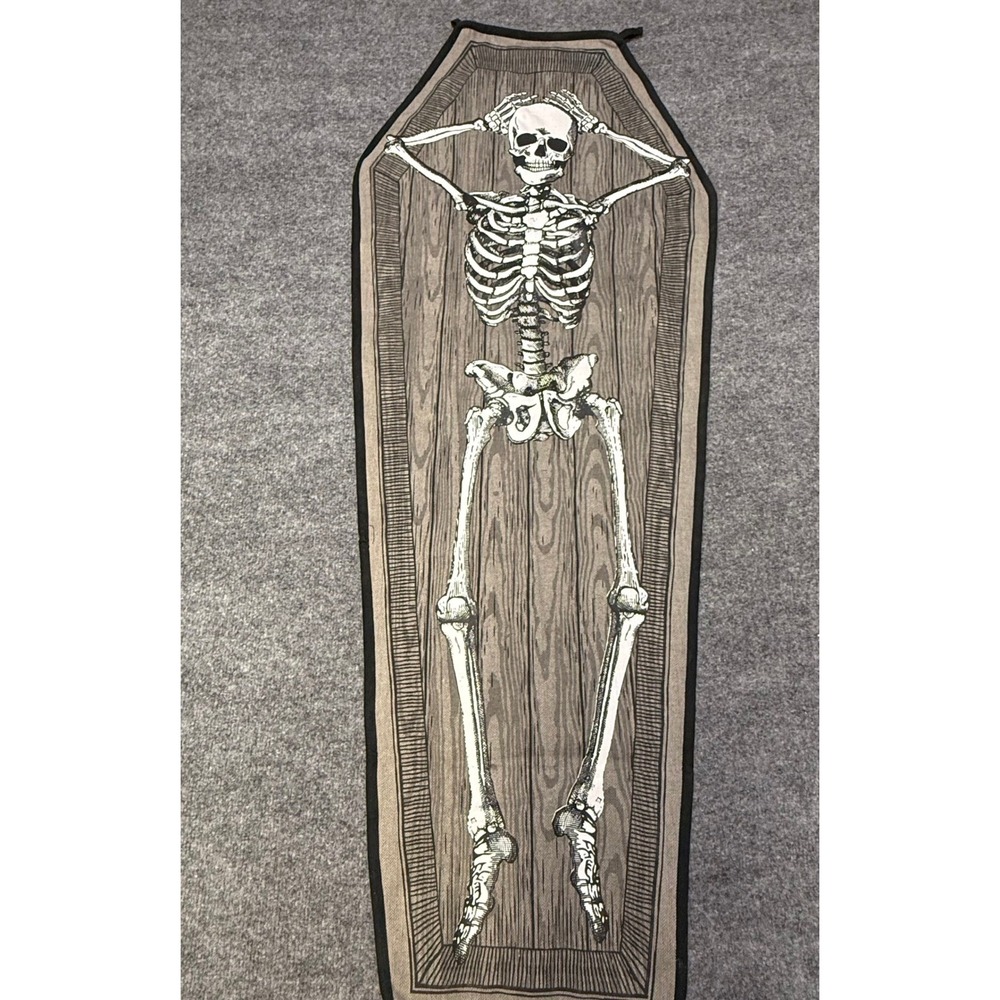 Storehouse Skeleton Coffin Table Runner Wall Hanging Gothic Halloween Decor